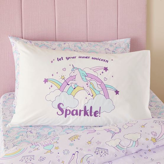 Fantasy Unicorn Kids Text Pillowcase