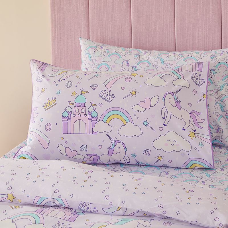 Fantasy Unicorn Lilac Quilt Cover Set