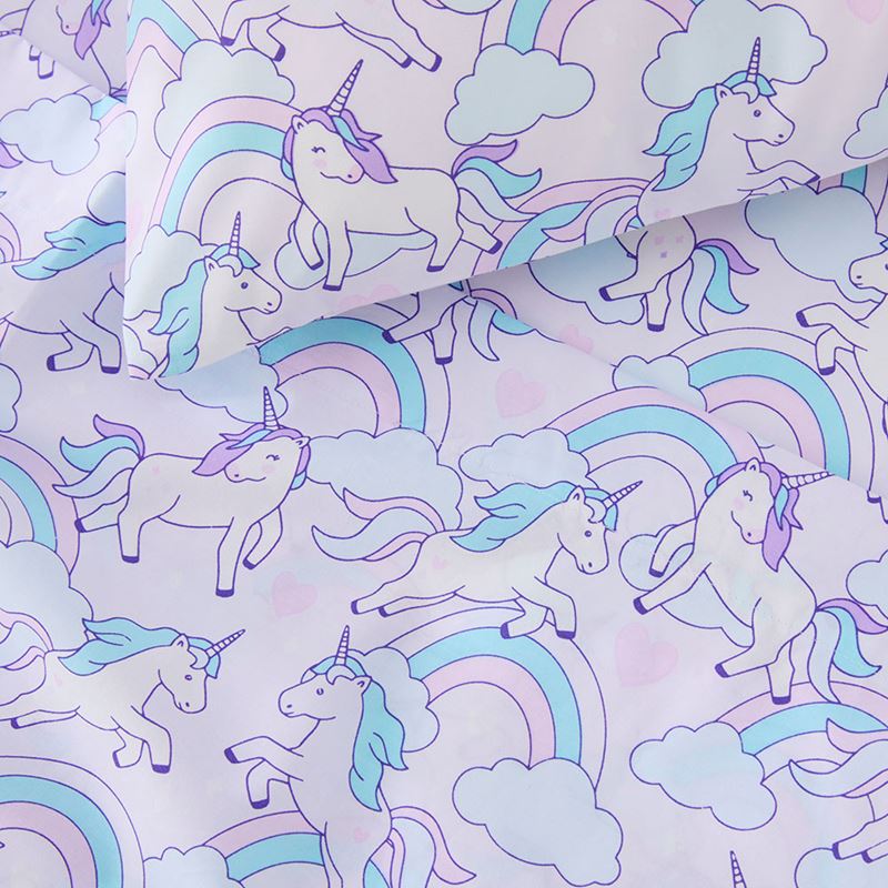 Fantasy Unicorn Soft Pink Cot Sheet Set