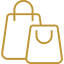 Linen Lover gold shopping icon.