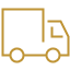 Linen Lover gold delivery icon.