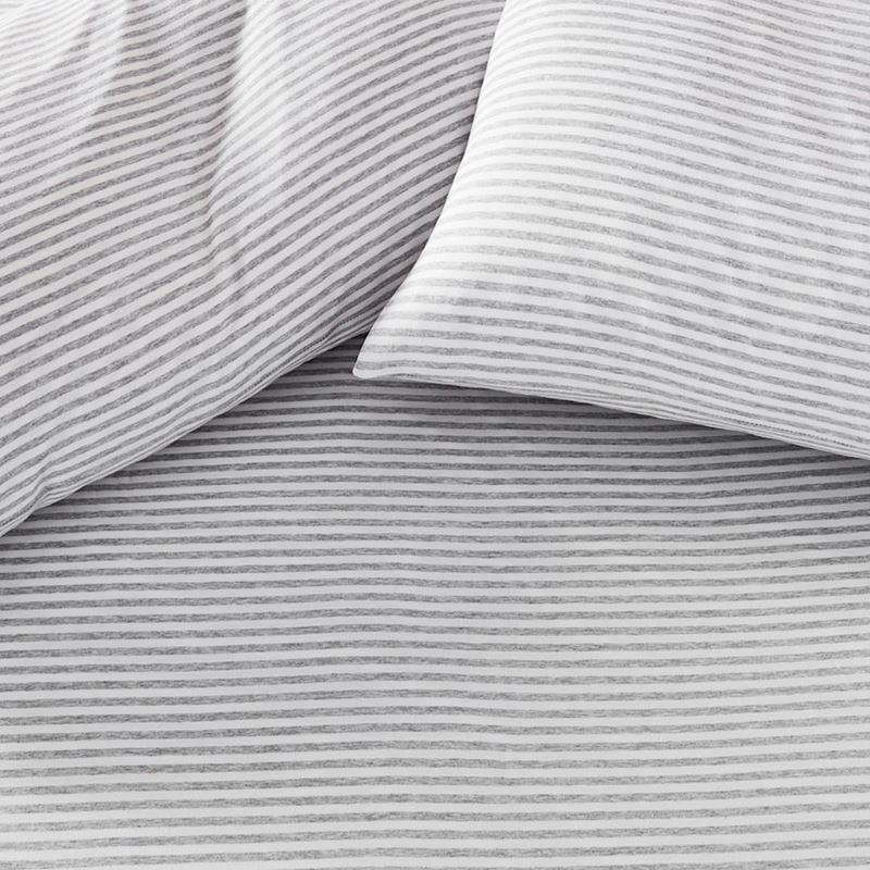 Ultra Soft Jersey Grey Stripe Pillowcase