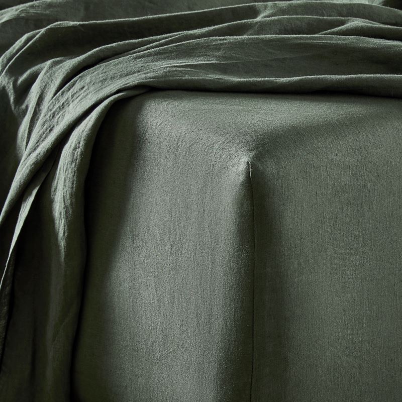 Vintage Washed Linen Thyme Sheet Separates