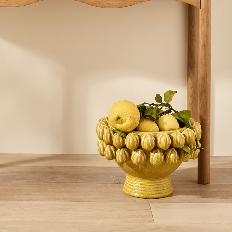 Citron Yellow Footed Vase