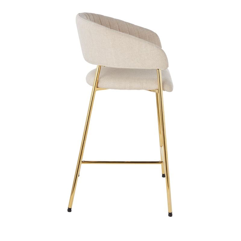 Shelby Beige & Gold Counter Stool