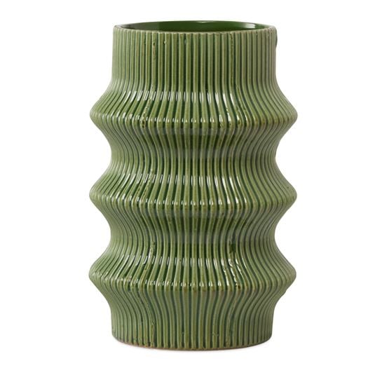 Citron Green Ripple Vase