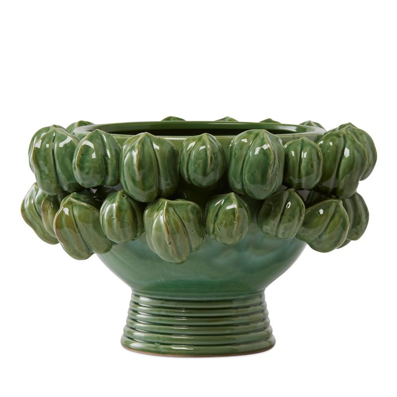 Citron Green Footed Vase