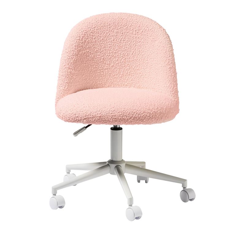 Brady Pink Boucle Kids Desk Chair