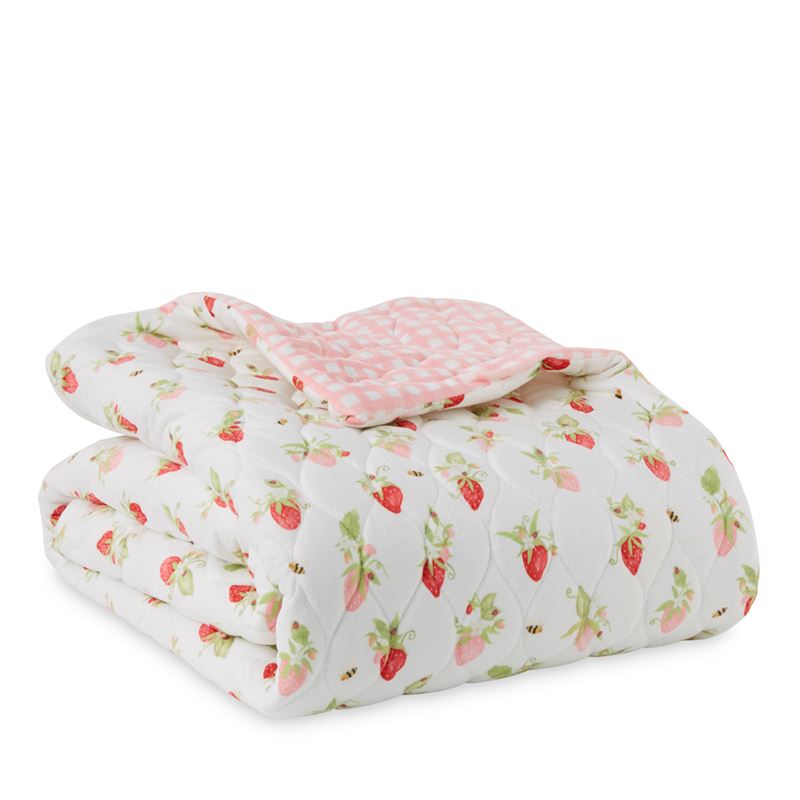 Heirloom Pink Sweet Strawberry Quilted Blanket