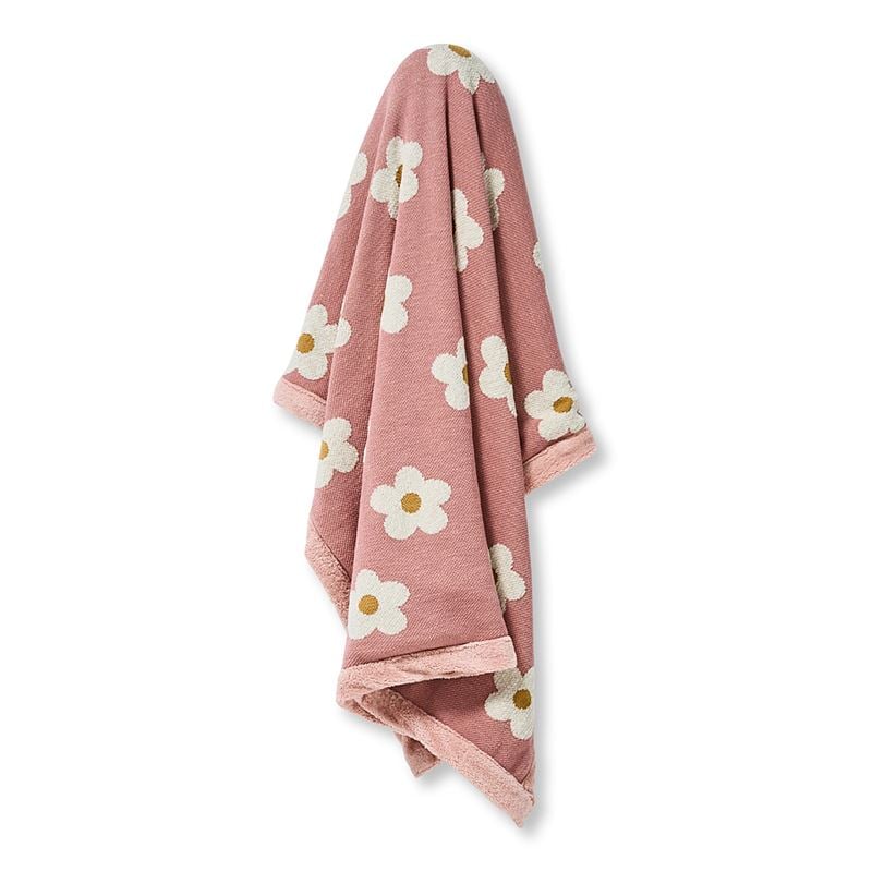 Ace Daisy Dusty Pink Knitted Sherpa Throw
