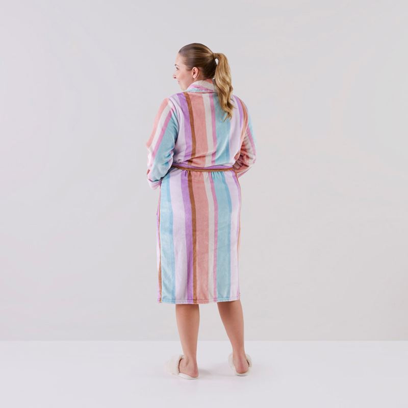 Printed Ultra Soft Neapolitan Multi Stripe Robe