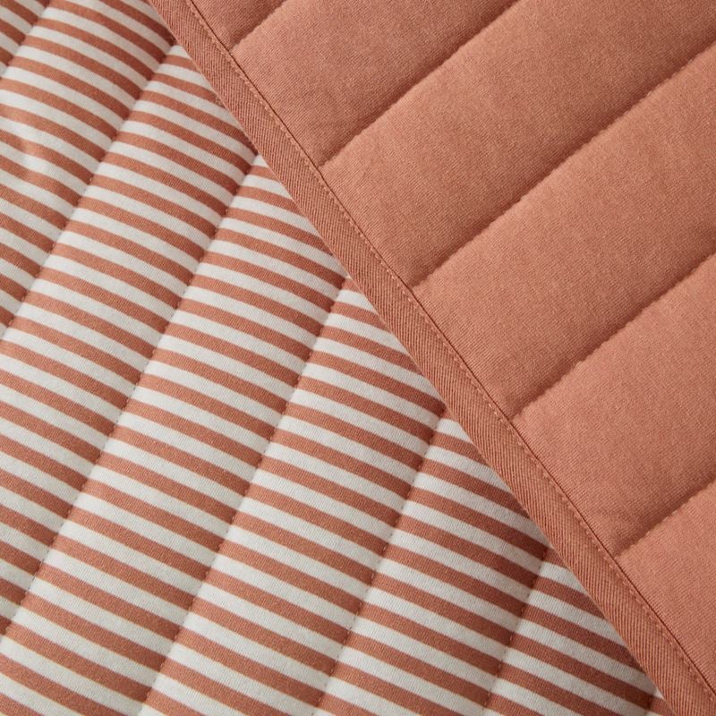 Ultra Soft Jersey Clay & Clay Stripe Quilted Coverlet Separates
