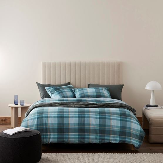 Flannelette Printed Stirling Check Quilt Cover Set