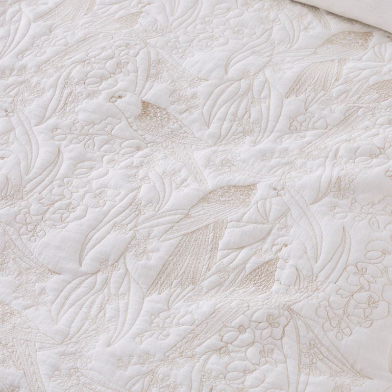 Lorikeet Natural Quilted Quilt Cover Separates