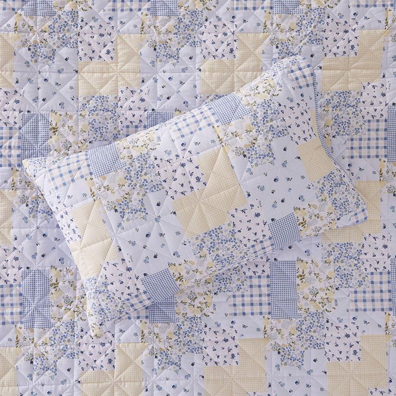 Esther Blue Quilted Quilt Cover Set