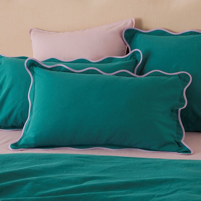 Scallop Teal Quilt Cover Set + Separates