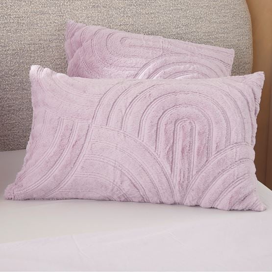 Horizon Faux Fur Lilac Hint Pillowcases