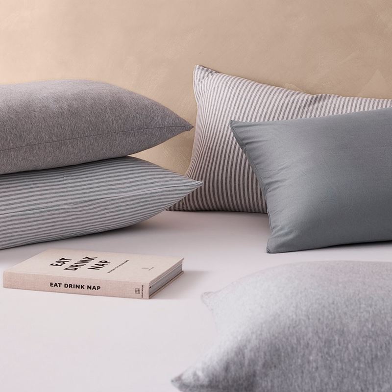 Ultra Soft Jersey Grey Stripe Pillowcase