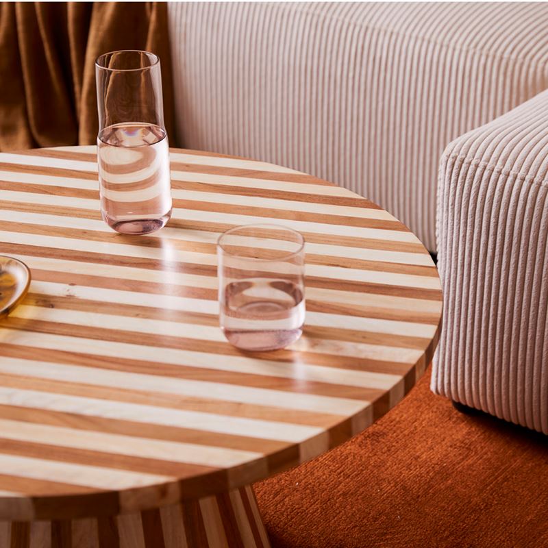 Enzo Natural & Walnut Stripe Coffee Table