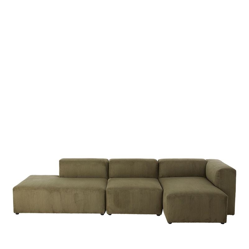 Tulsa Forest Corduroy Right Arm Facing Chaise Modular Lounge Chair
