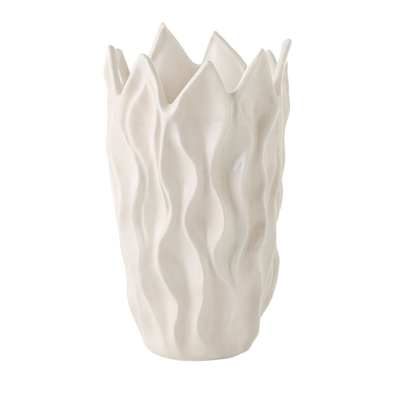 Ember White Crackle Vase