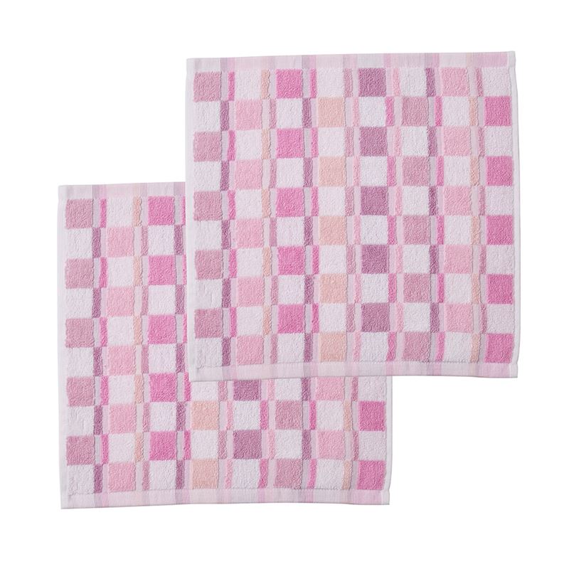 Charlie Check Pinks Face Washers Pack of 2
