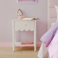 Sadie Scallop White Bedside Table