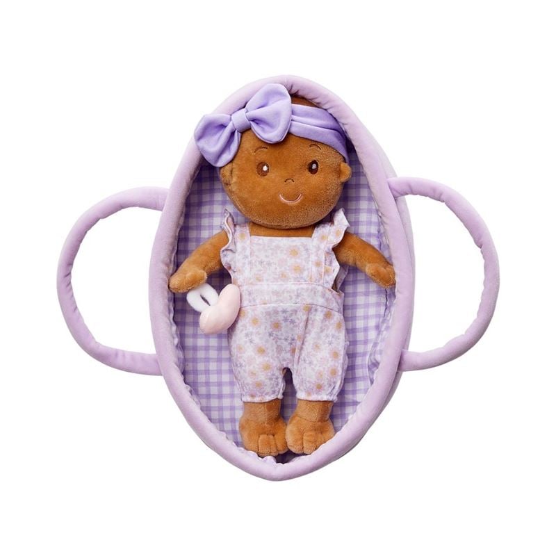 Flower Lilac Gingham Baby in Carrier Snuggle Friend