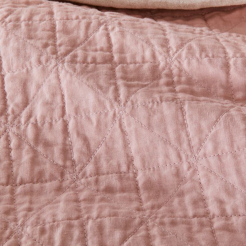 Vintage Washed Linen Nude Pink Quilted Quilt Cover Separates