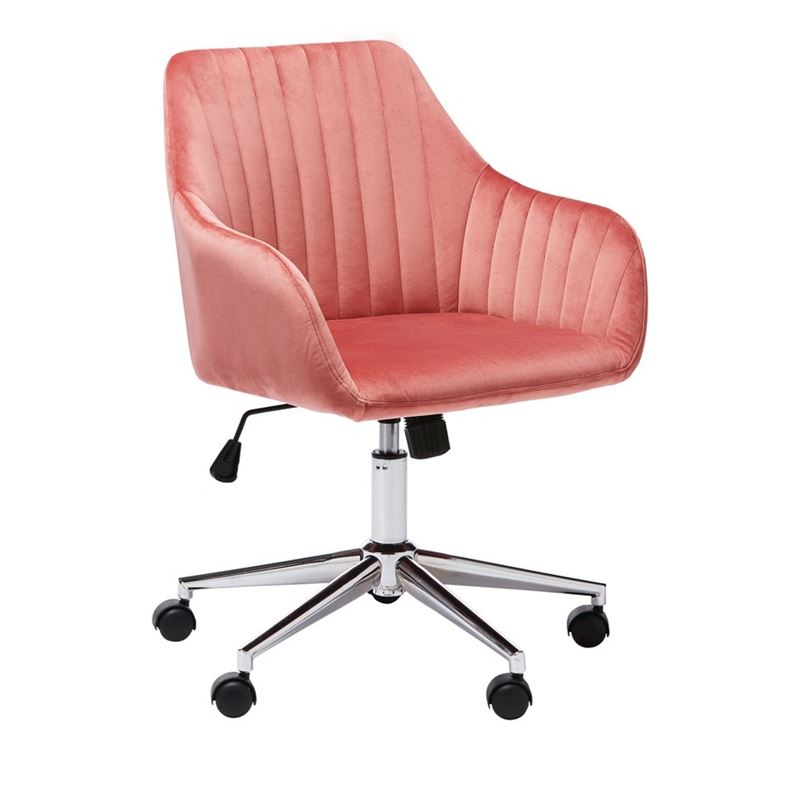 Munich Peony Rose Velvet Desk Chair 