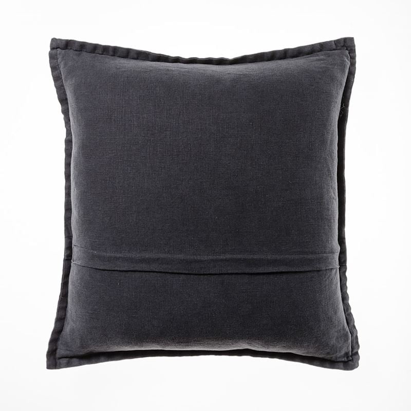Belgian Charcoal Vintage Washed Linen Cushion