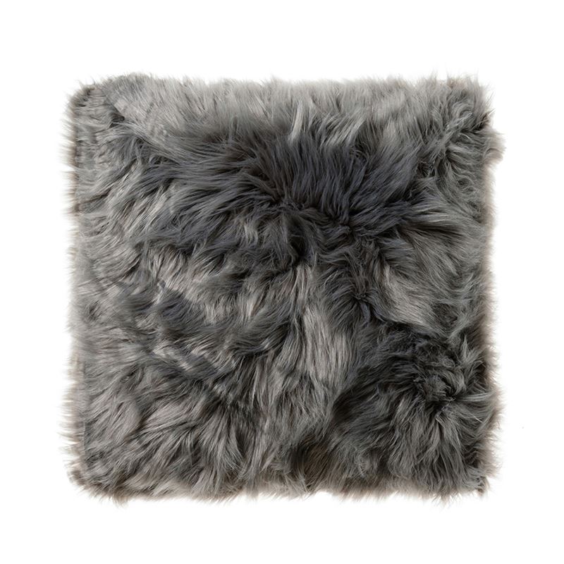 Alpine Fur Cushion Mid Grey 