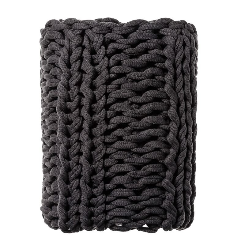 Chunky Knit Coal Rib Throw