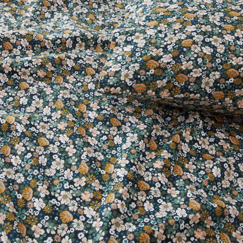 Flannelette Printed Libertine Floral Green Fitted Sheet Separates