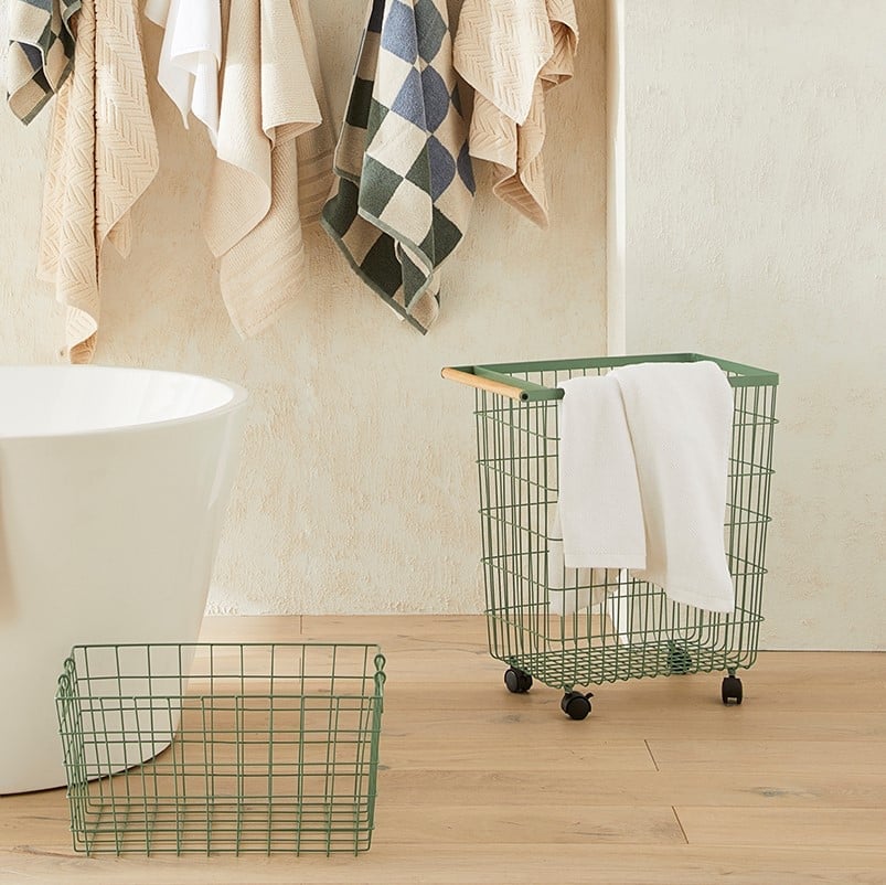 Sapporo Green Metal Basket Range | Adairs