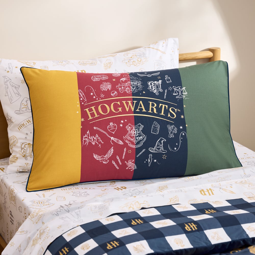 PLAY FABRICS - FUNDA DE ALMOHADA 100% ALGODÓN MODELO HPOTTER GOLD DE 50X80CM. Ta