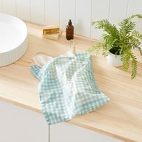 Laundry Sage Gingham Wash Bag