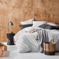 Ultra Soft Jersey Grey Stripe Quilt Cover Separates