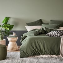 Stonewashed Cotton Basil Quilt Cover Separates