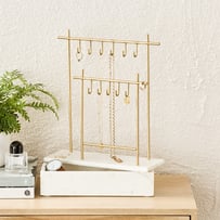 Marble White & Gold Jewellery Stand