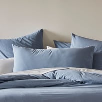 Stonewashed Cotton Storm Blue Pillowcases
