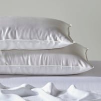 Vintage Washed Linen Silk White Pillowcase Pair