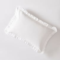 Stonewashed Cotton Ruffle White Pillowcases