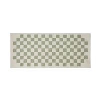 Supersoft Checkerboard Sage Washable Rug Runner