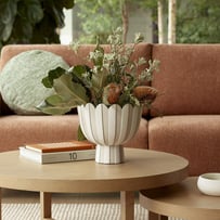 Petal Off White & Beige Pedestal Pot