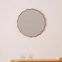 Ophelia Natural Round Mirror
