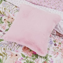 Frankie Powder Pink Faux Fur Cushion