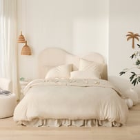 Washed Bamboo Linen Natural Quilt Cover Set + Separates