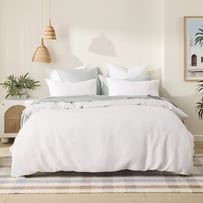 Bamboo Cotton Waffle White Quilt Cover Set + Separates