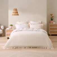 Ruffle Natural Quilt Cover Set + Separates